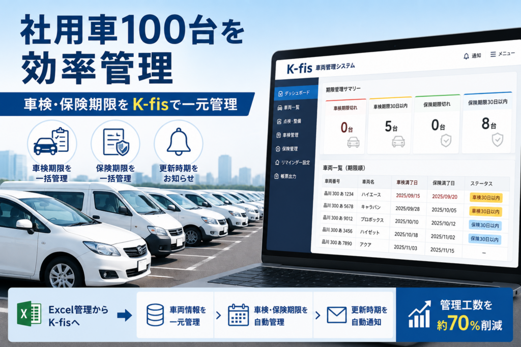 K-fisで社用車100台を効率管理
