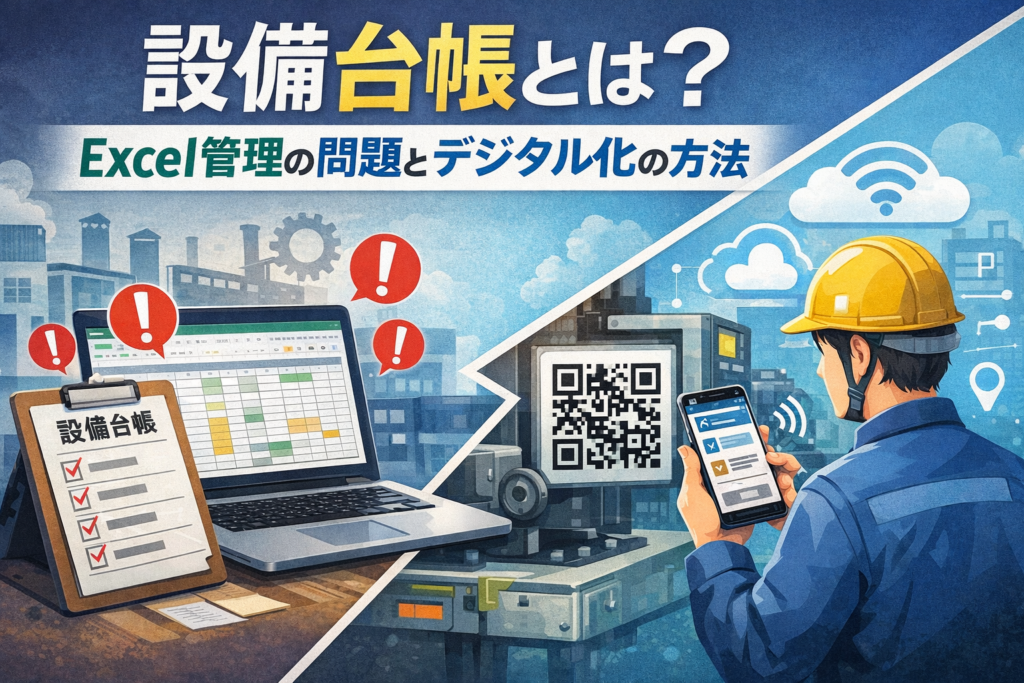 設備台帳 Excel管理とデジタル化のイメージ